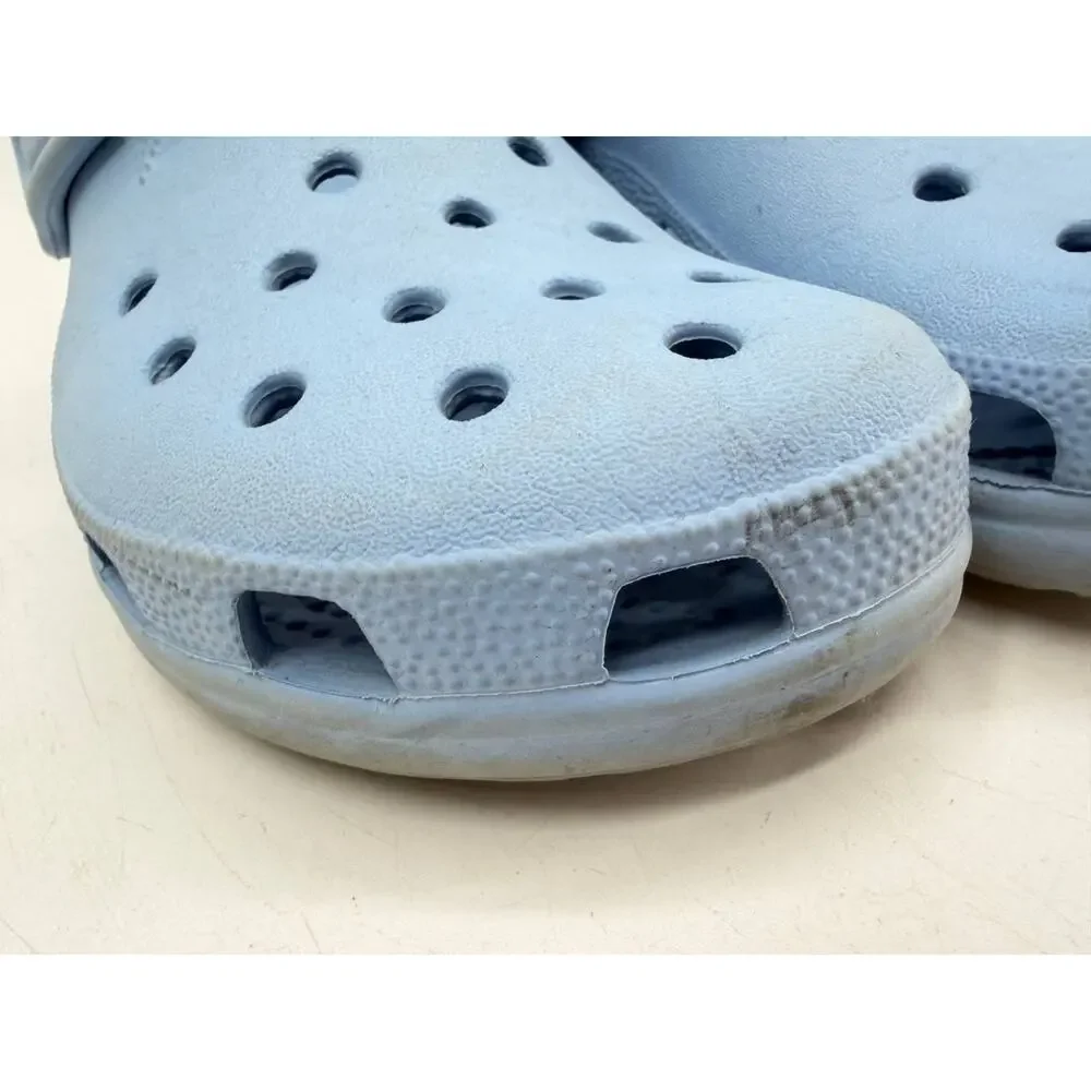 Crocs Classic Clogs Light Blue Unisex Slip On Comfort Shoes Size M8 W10 Used